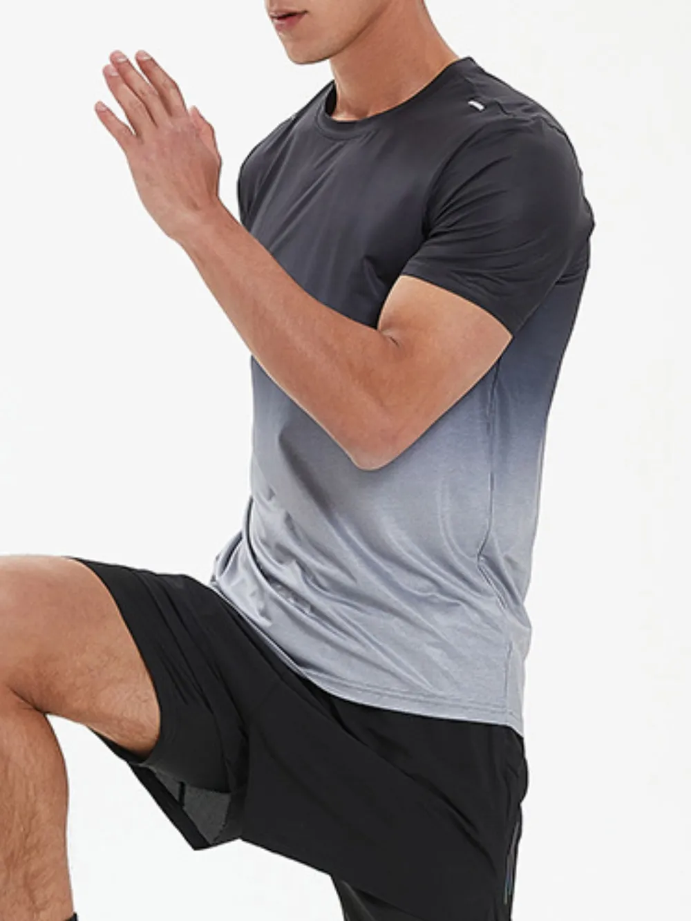 Men's Plus Size Gradient Round Neck Short Sleeve Active T-Shirt