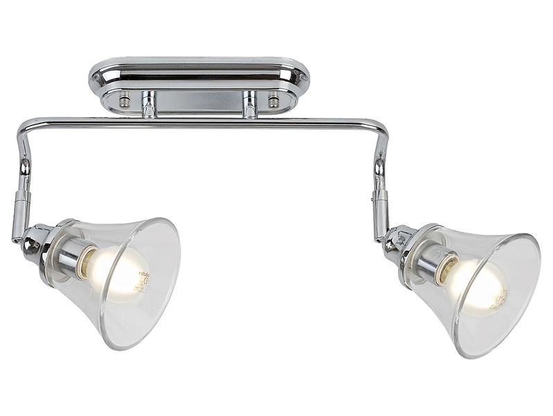 Lampa sufitowa łazienkowy Antoine 2-punktowy metalowa srebrna