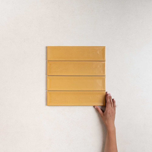 Carrelage Effet Zellige Jaune NARA Mostaza Mate 7,5x30cm - Les Carreaux de Jean