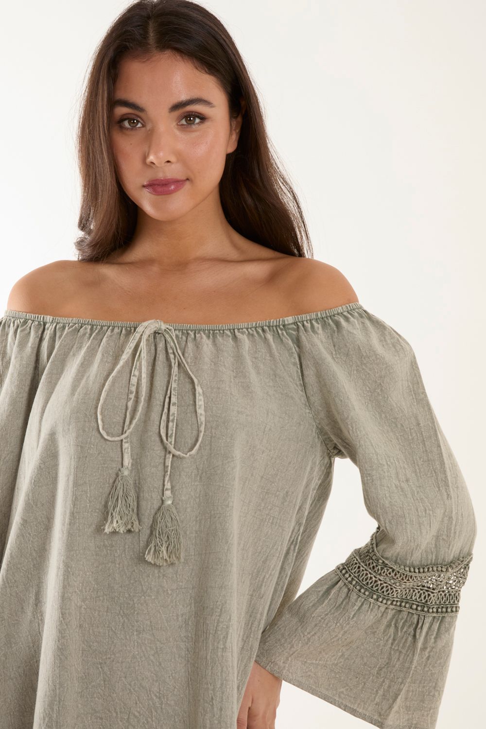 Blue Vanilla Lace Trim Tunic Dress
