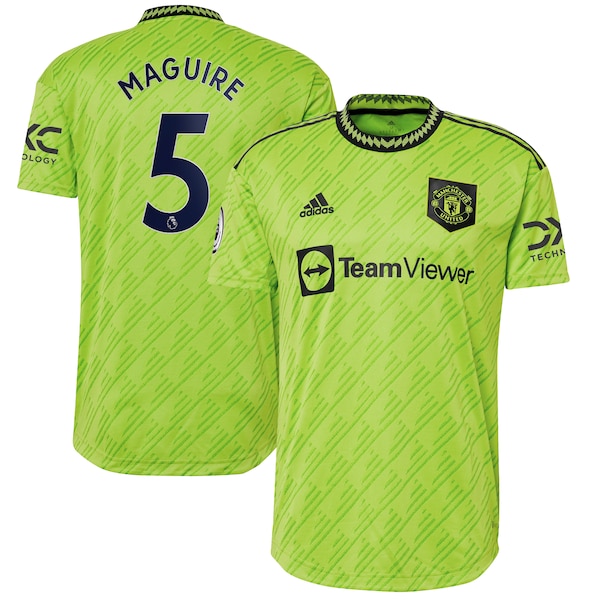 Harry Maguire Manchester United adidas 2022/23 Third Authentic Player Jersey - Neon Green
