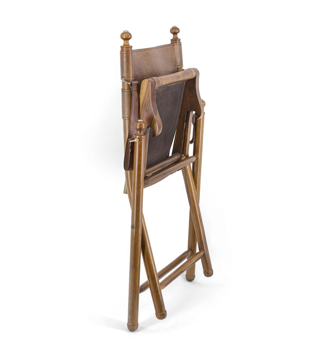 - Chaise pliante en cuir marron  