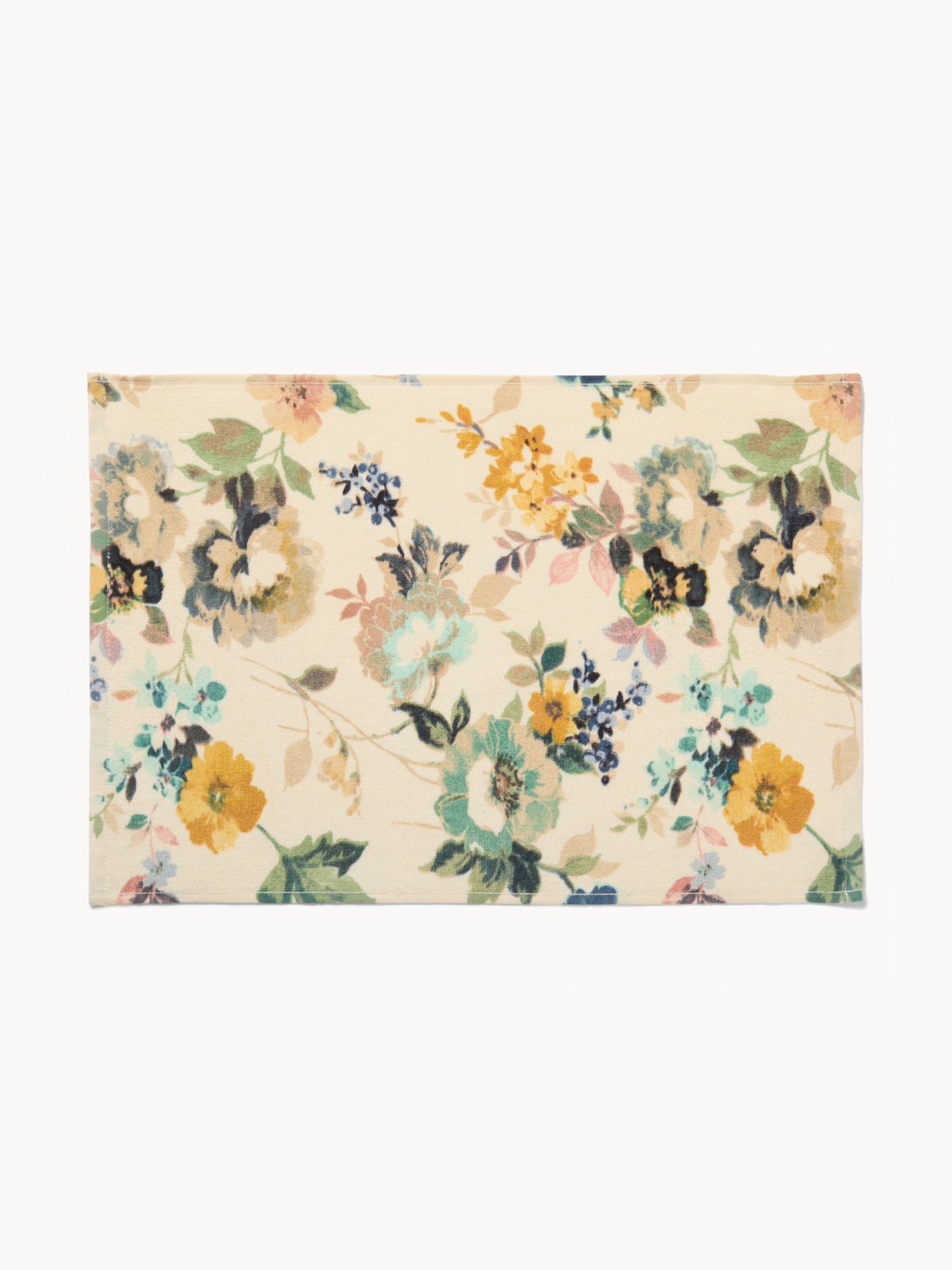 Asciugamano in velour di cotone con stampa floreale retr&ograve; - Prezzo di lancio
