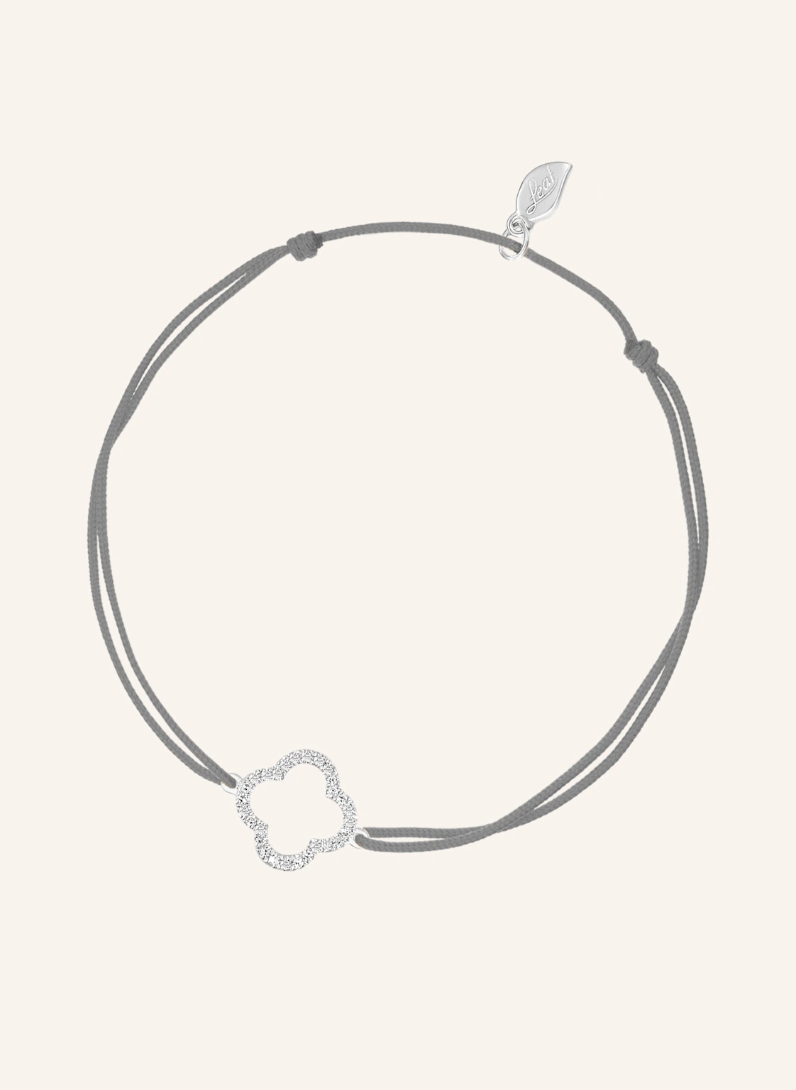 Leaf Freundschaftsarmband CLOVER aus 18 Karat Weißgold mit Diamanten