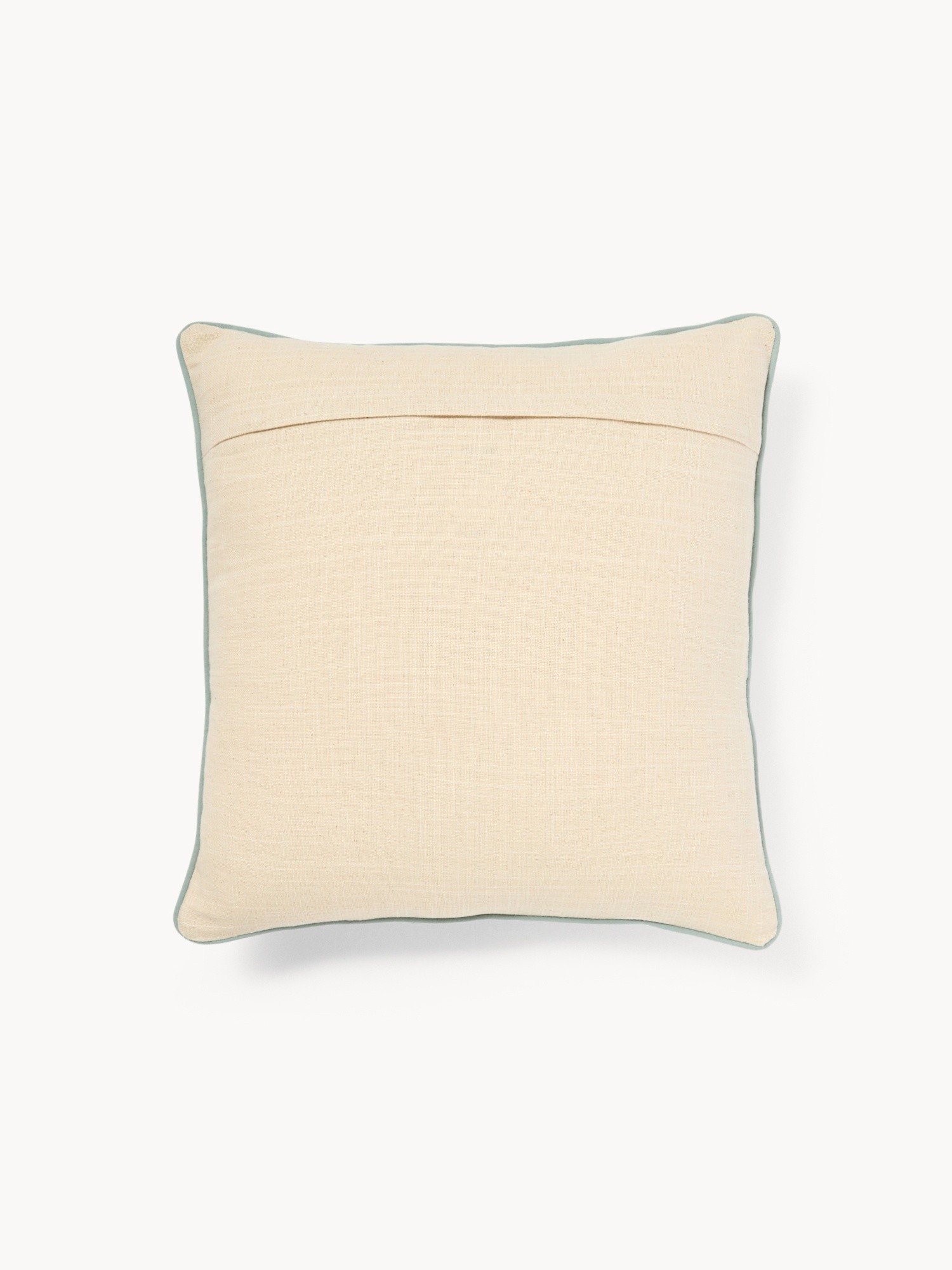 Cuscino in slub di cotone con ricamo floreale 45x45cm - Prezzo di lancio