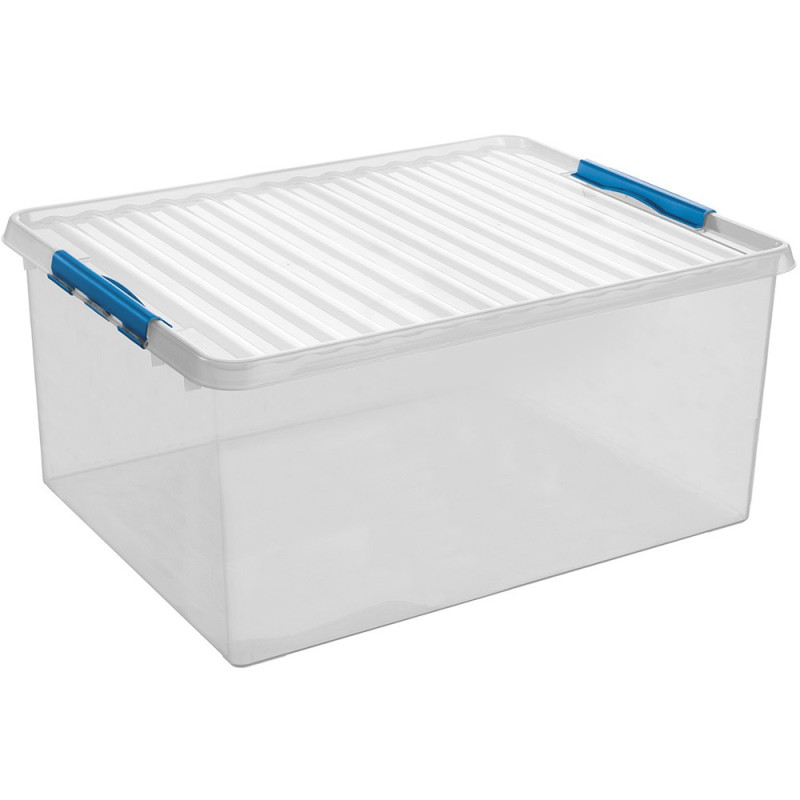 Box de rangement Q-line transparent et bleu 120 L SUNWARE