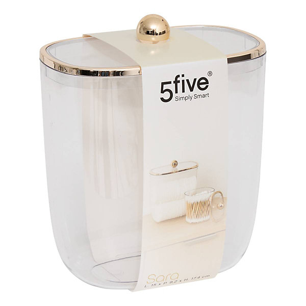 Boîte à cotons Sara L15cm - Transparent- 5five