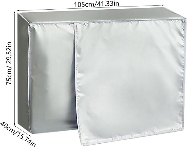 BASHLWUA Housse de climatiseur extérieur partagé - longueur 105 x largeur 40 x hauteur 75 (CM), housse imperméable, anti-poussière