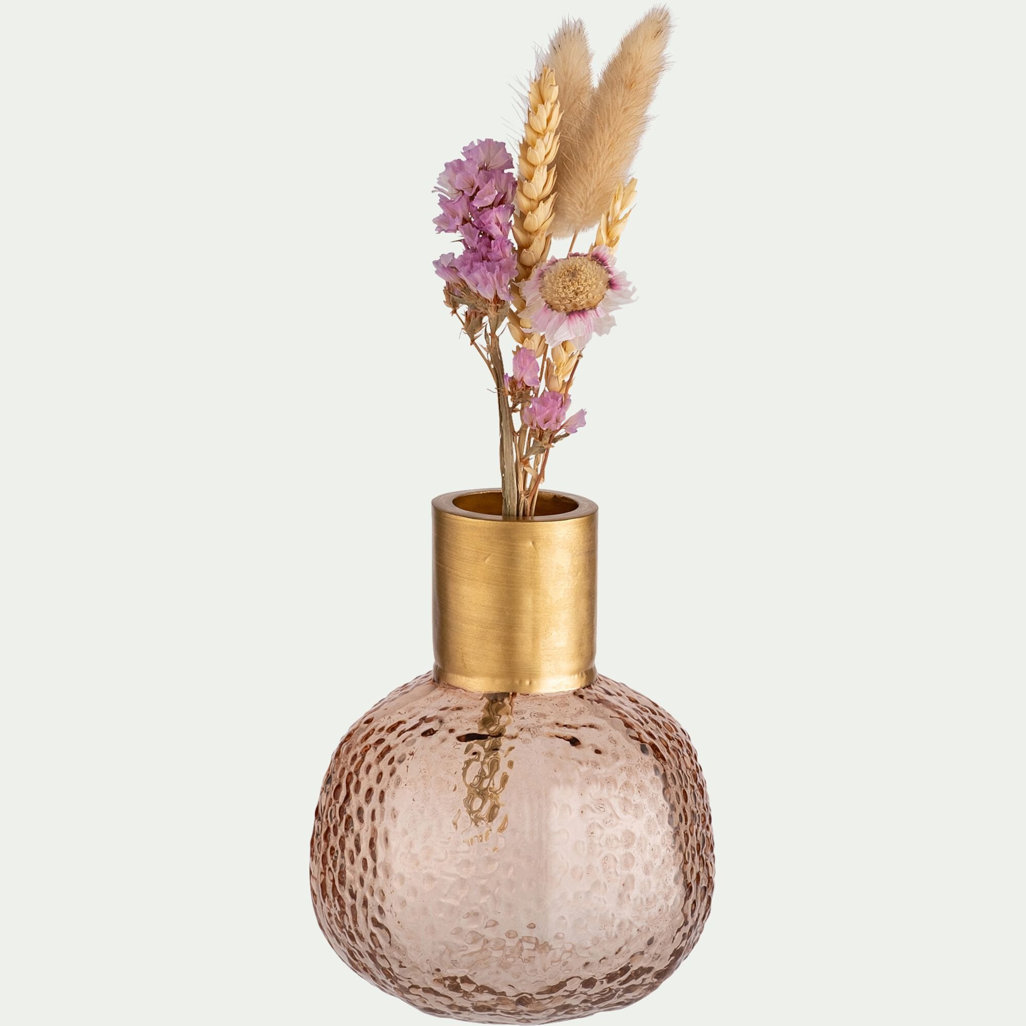 VEALI - Vase boule en verre H12cm - rose