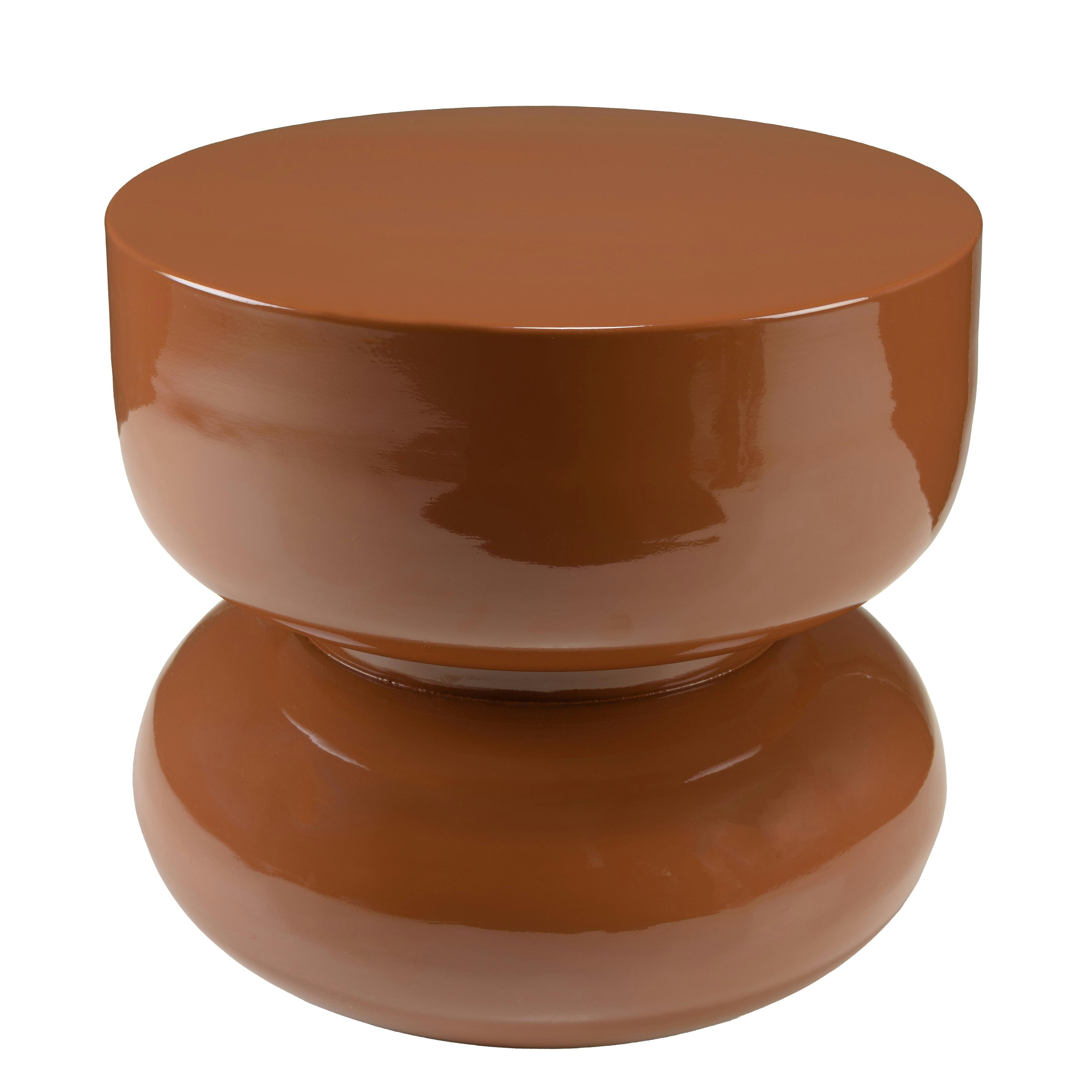 Table d'appoint design en fer couleur brun ELORA