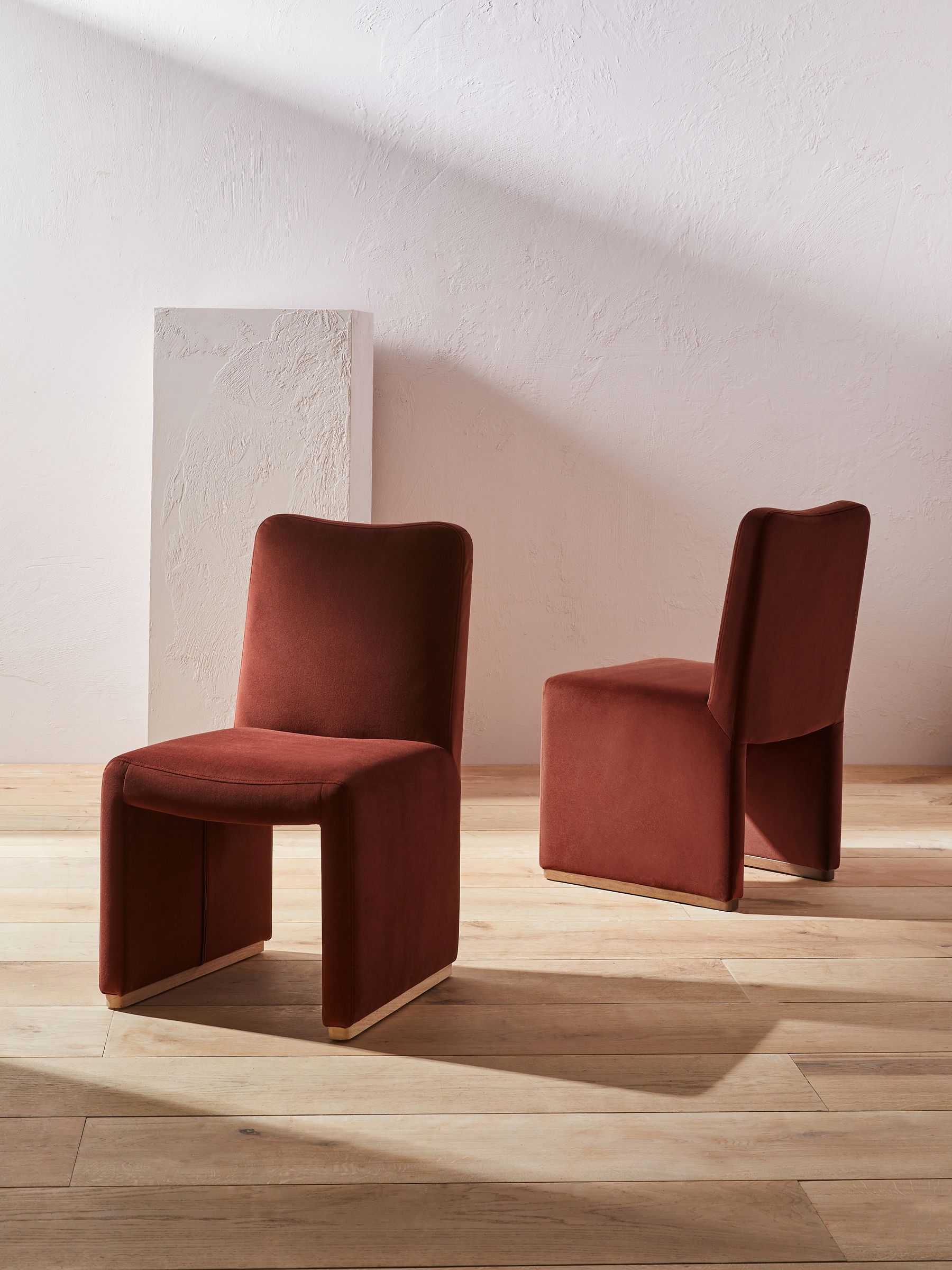 Tova Dining Chair in Rust Red Velvet