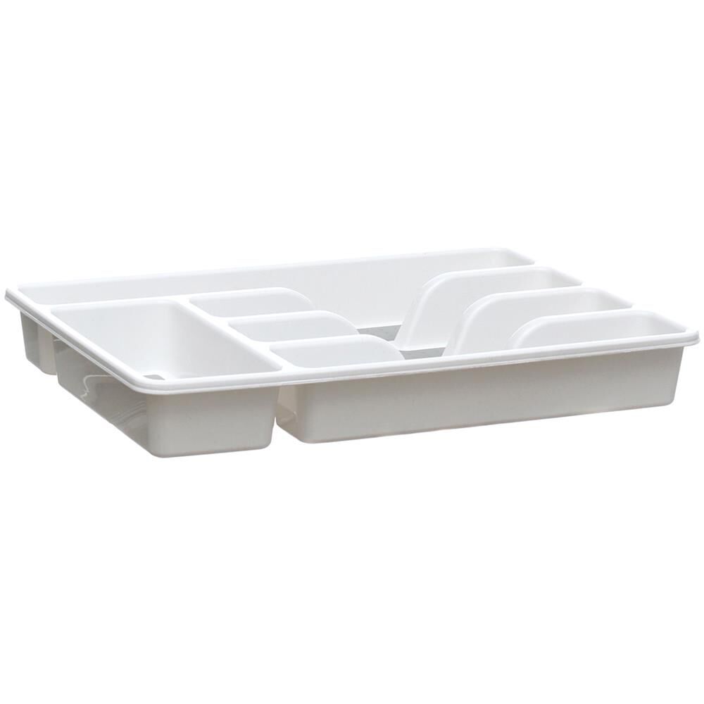 Range couvert blanc fond silicone gris 5 compartiments