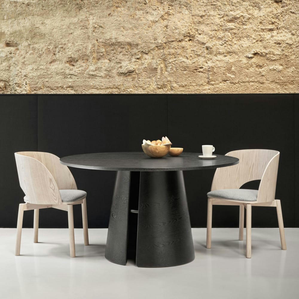 CEP - Table à manger ronde en bois D137cm noir
