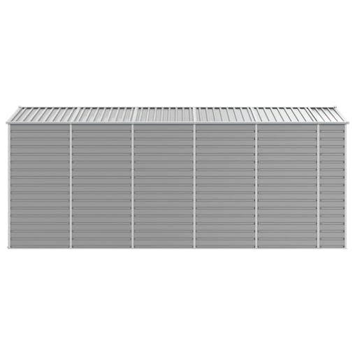 NNEVL Garden Shed Light Grey 191x470x198 cm Galvanised Steel