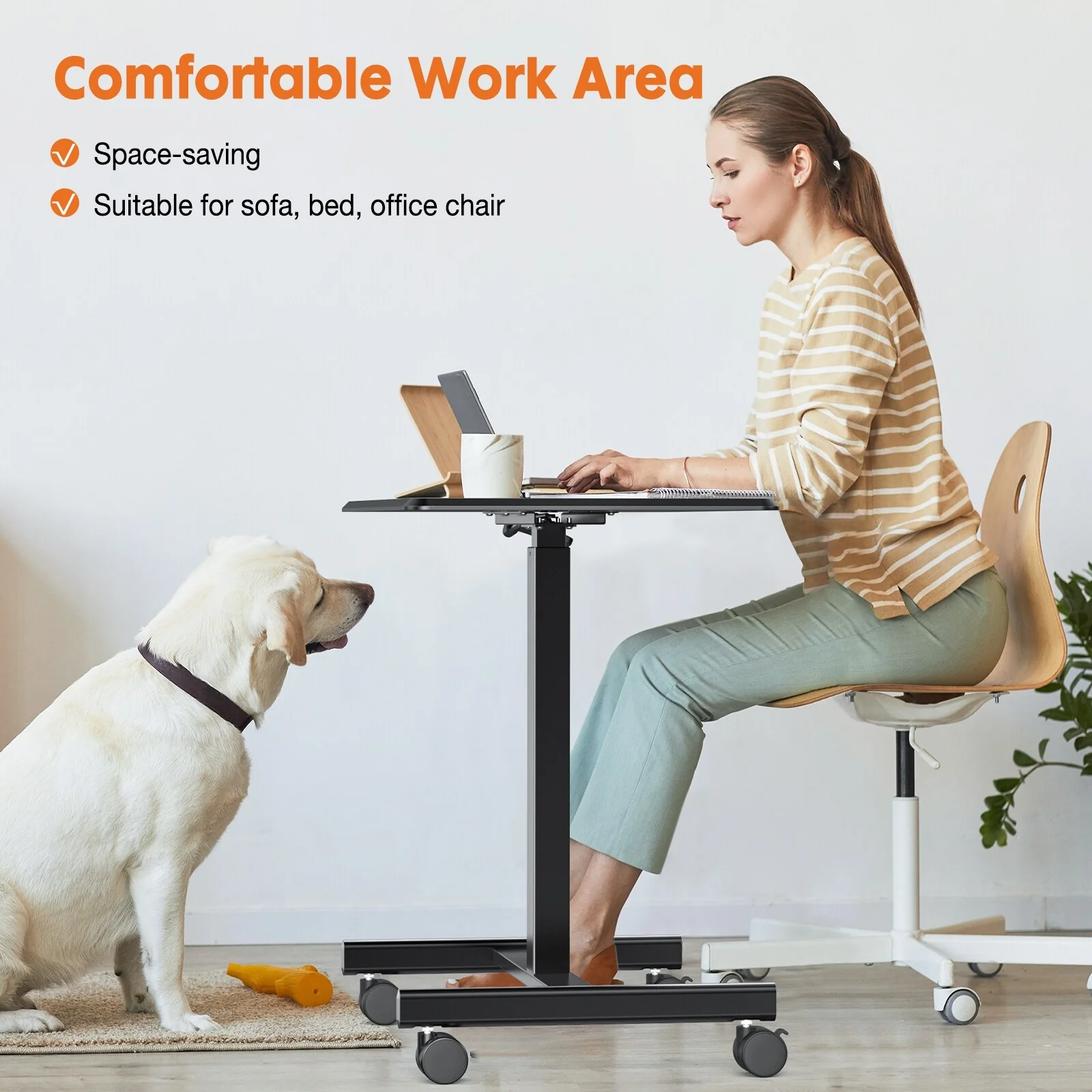 Sweetcrispy Mobile Rolling Standing Desk Rolling Desk Laptop Computer Cart