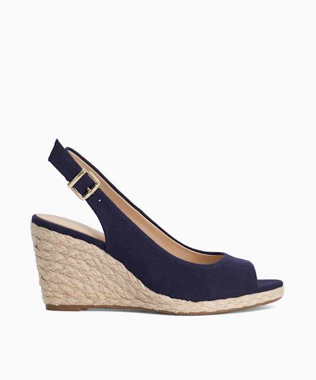 Mediating Navy - Open Toe Wedge Heel Sandals