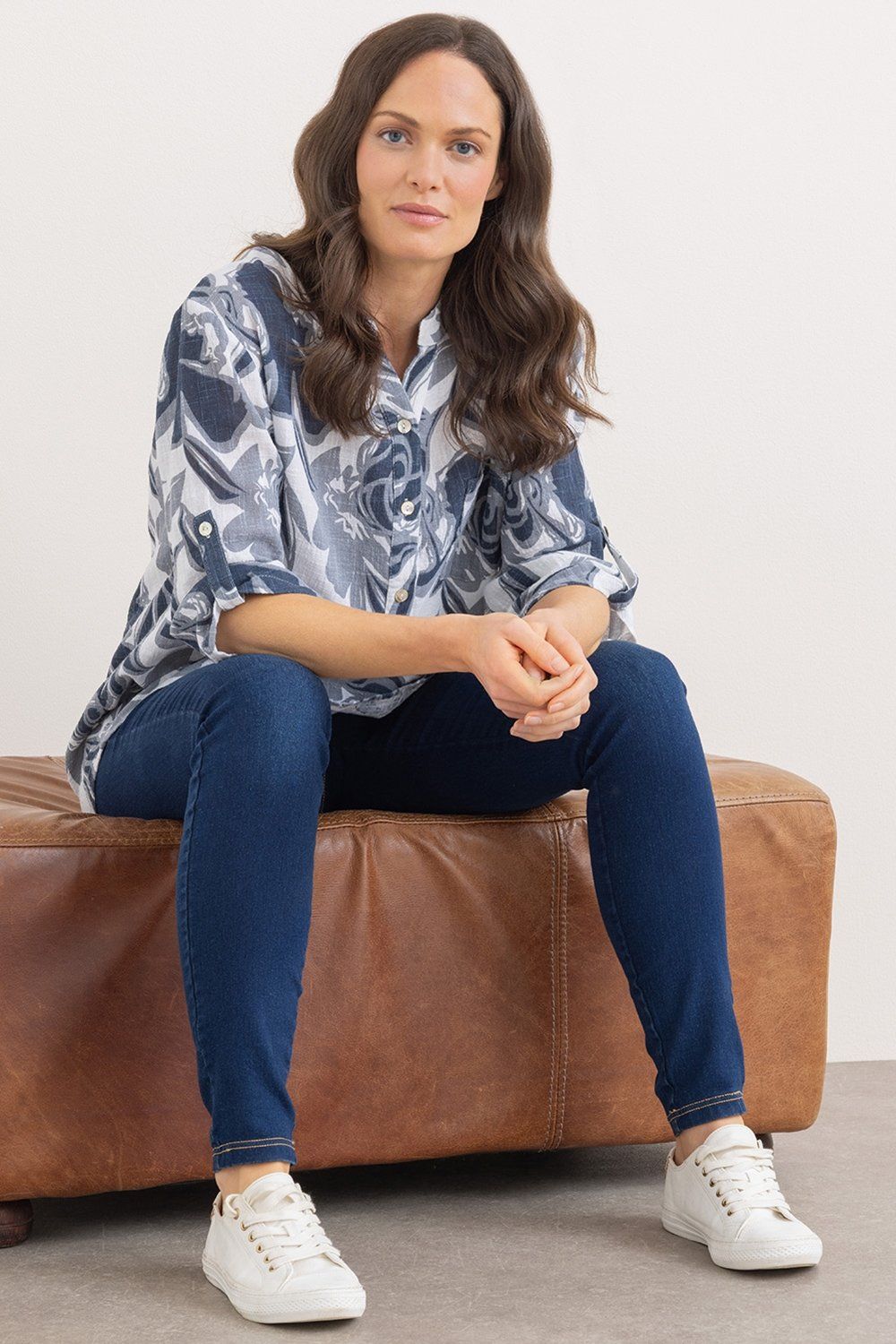 Klass. Printed Relaxed Fit Cotton Top