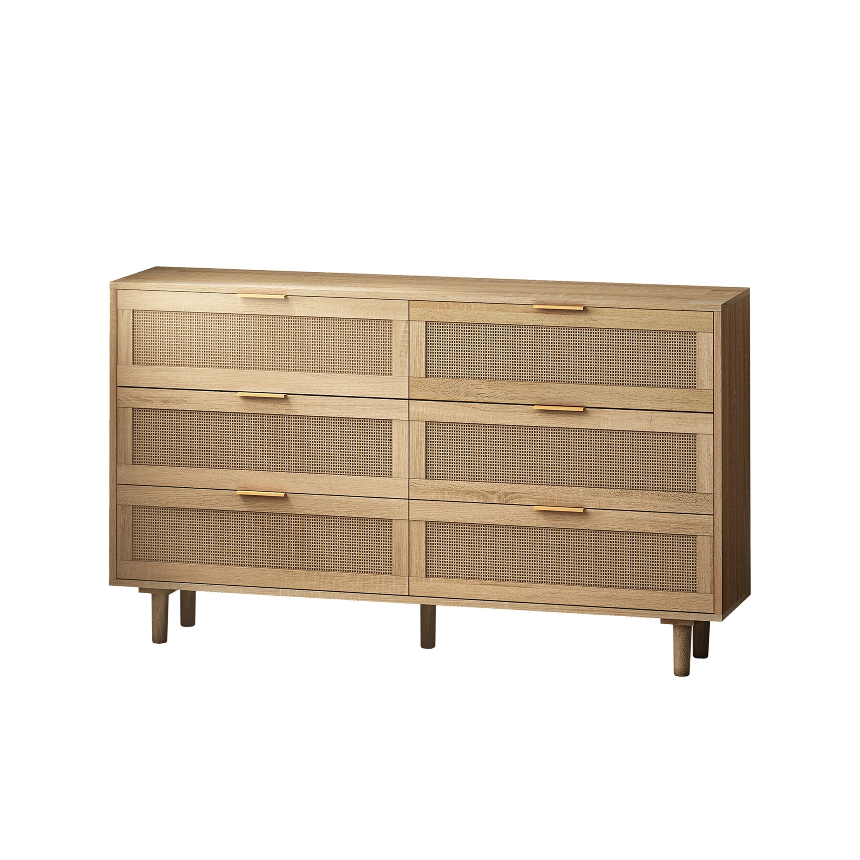 51.186 Drawers Rattan Storage Cabinet for Bedroom - N/A