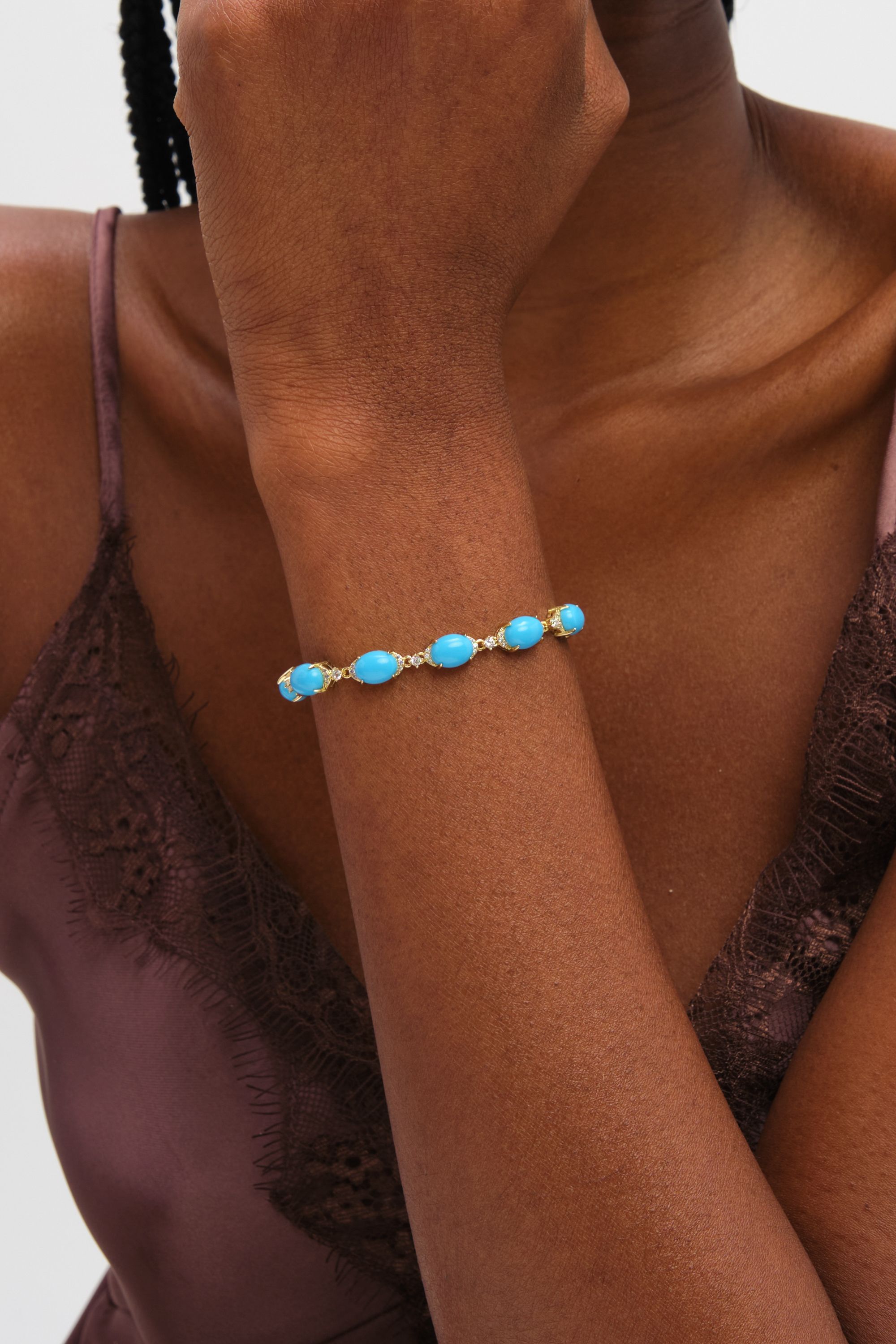 Jon Richard Gold Plated and Turquoise Stone Bracelet