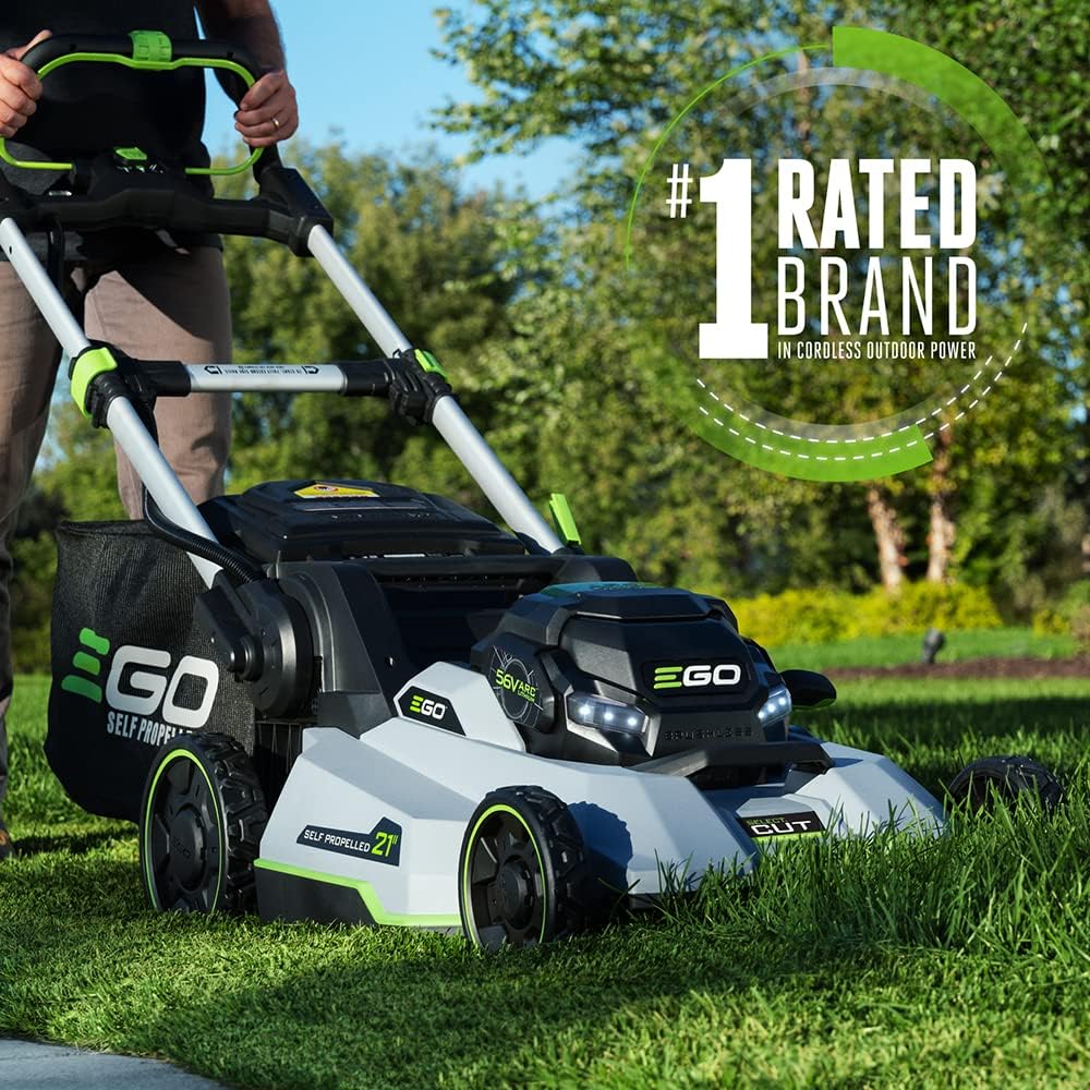 EGO POWER+ Electric Lawn Mower  Self-Propelled Cordless with Select Cut and Touch Drive  Includes (2) 56V 6.0Ah Batteries and Rapid Charger - LM2134SP-2