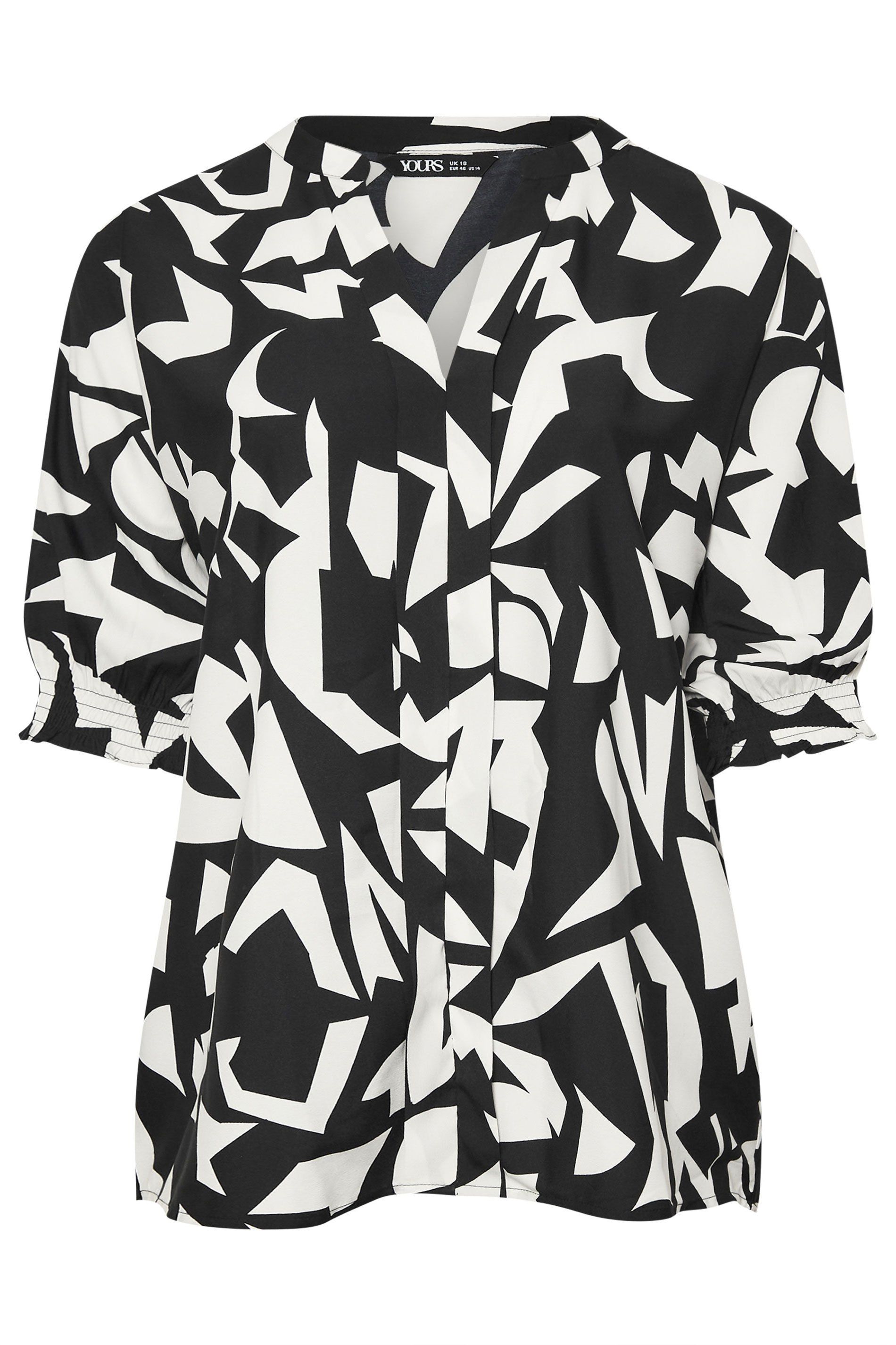 Yours Abstract Print V-Neck Shirt