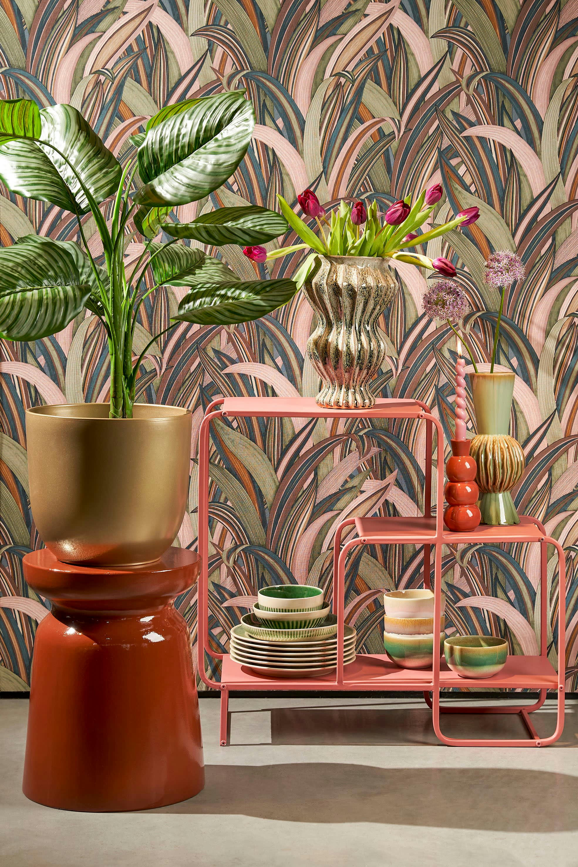 - Calathea orbifolia artificielle en pot H90
