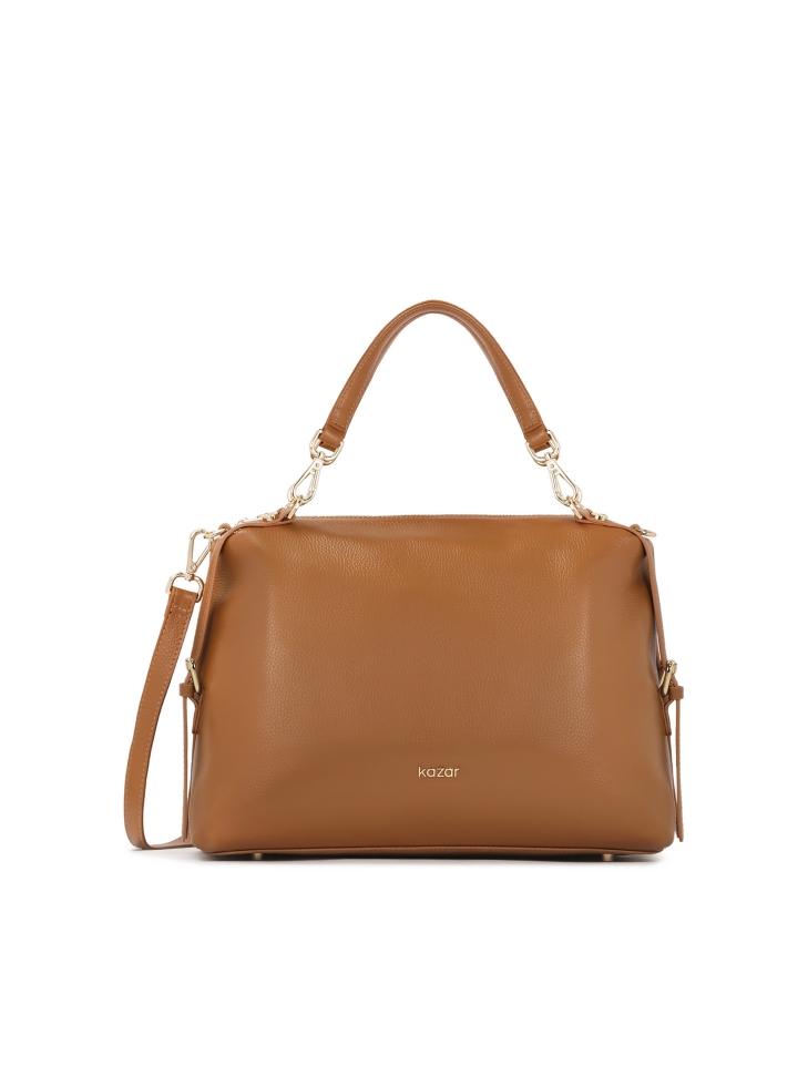 Light brown handbag with detachable handles