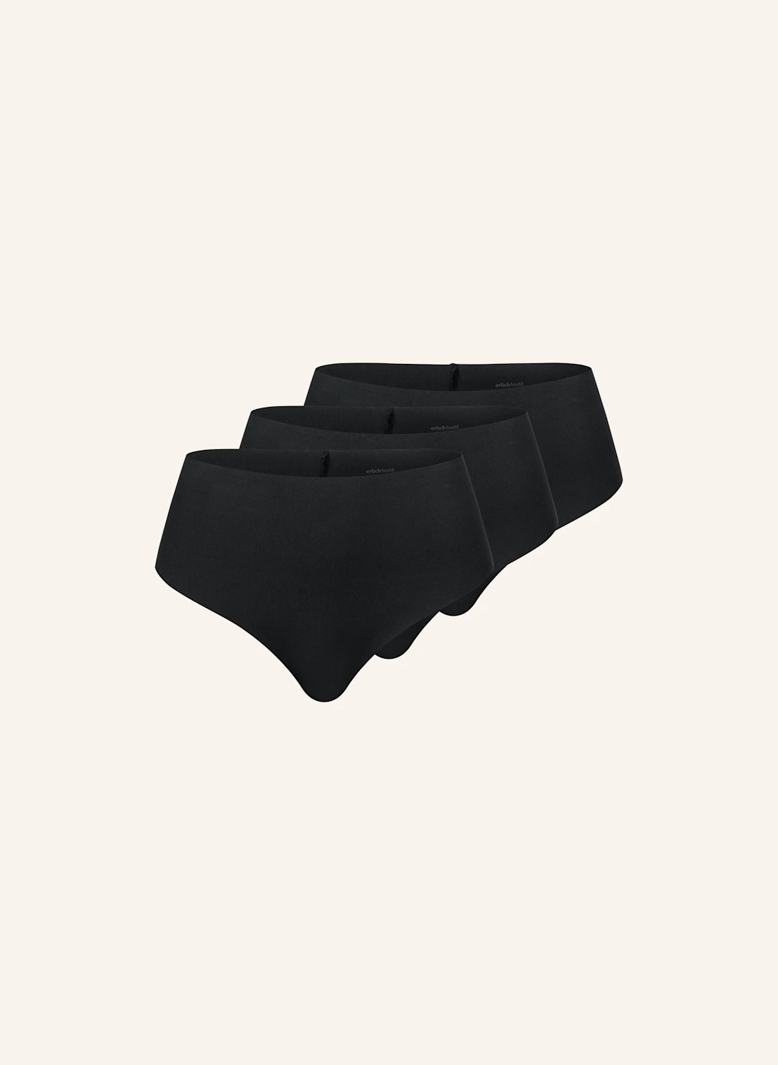 erlich textil 3er Pack Light Touch High Waist Brazil String aus weichem Modal - nahtlose Kanten