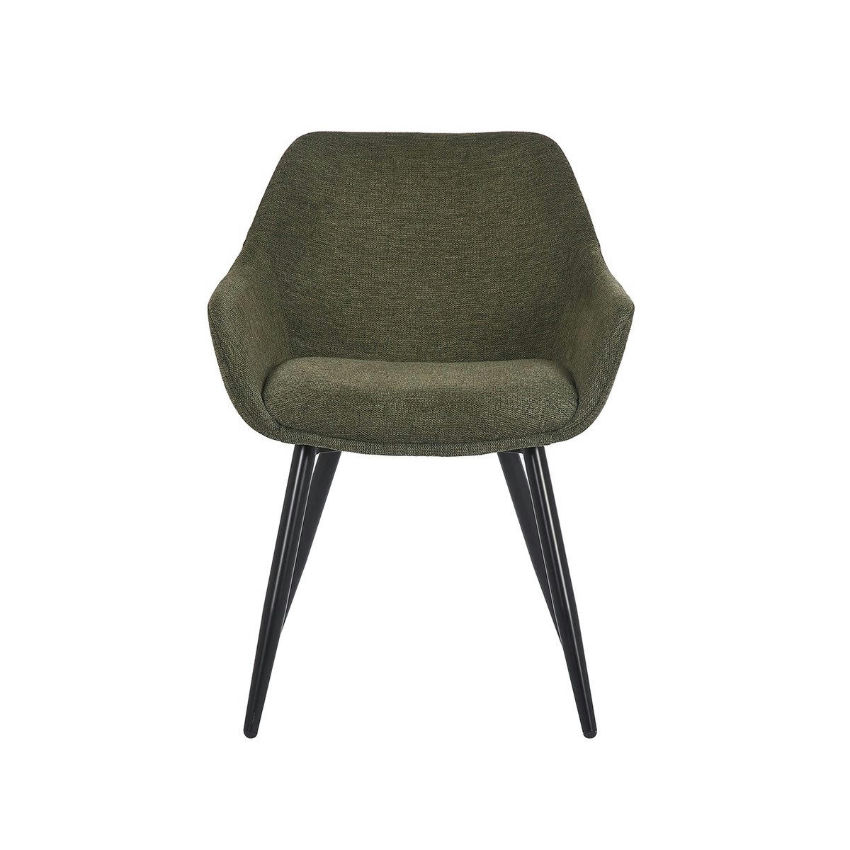 MOMAZ - Lot de 2 chaises style rétro avec accoudoirs vert
