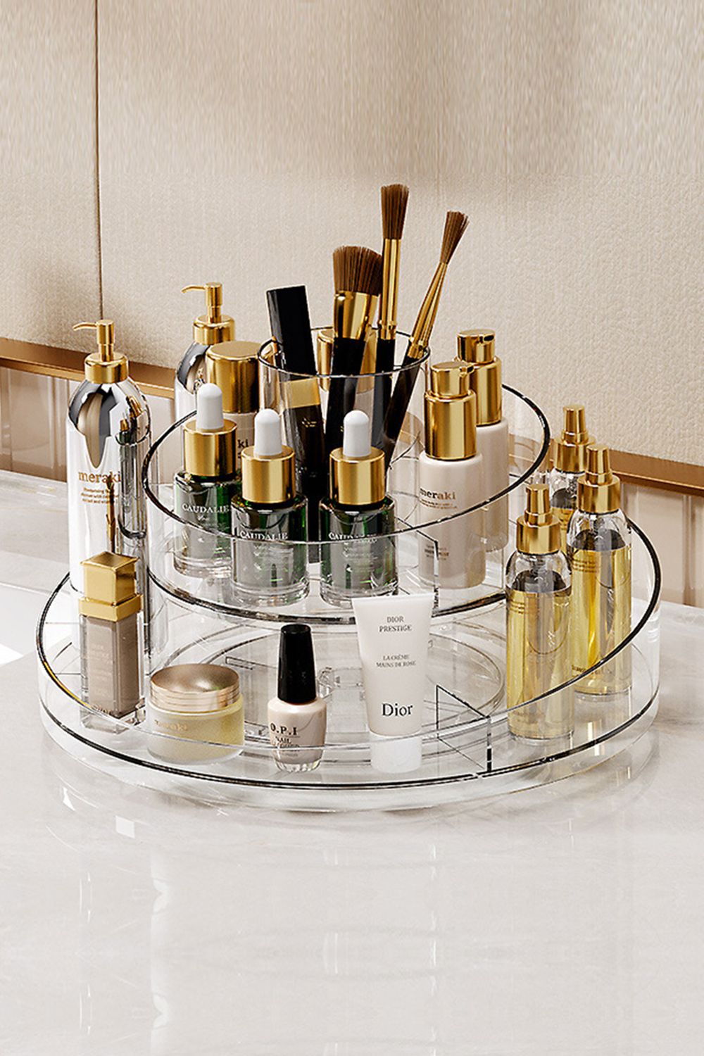 The hot sale Makeup Organizer Round Turntable Cosmetics Storage Tray