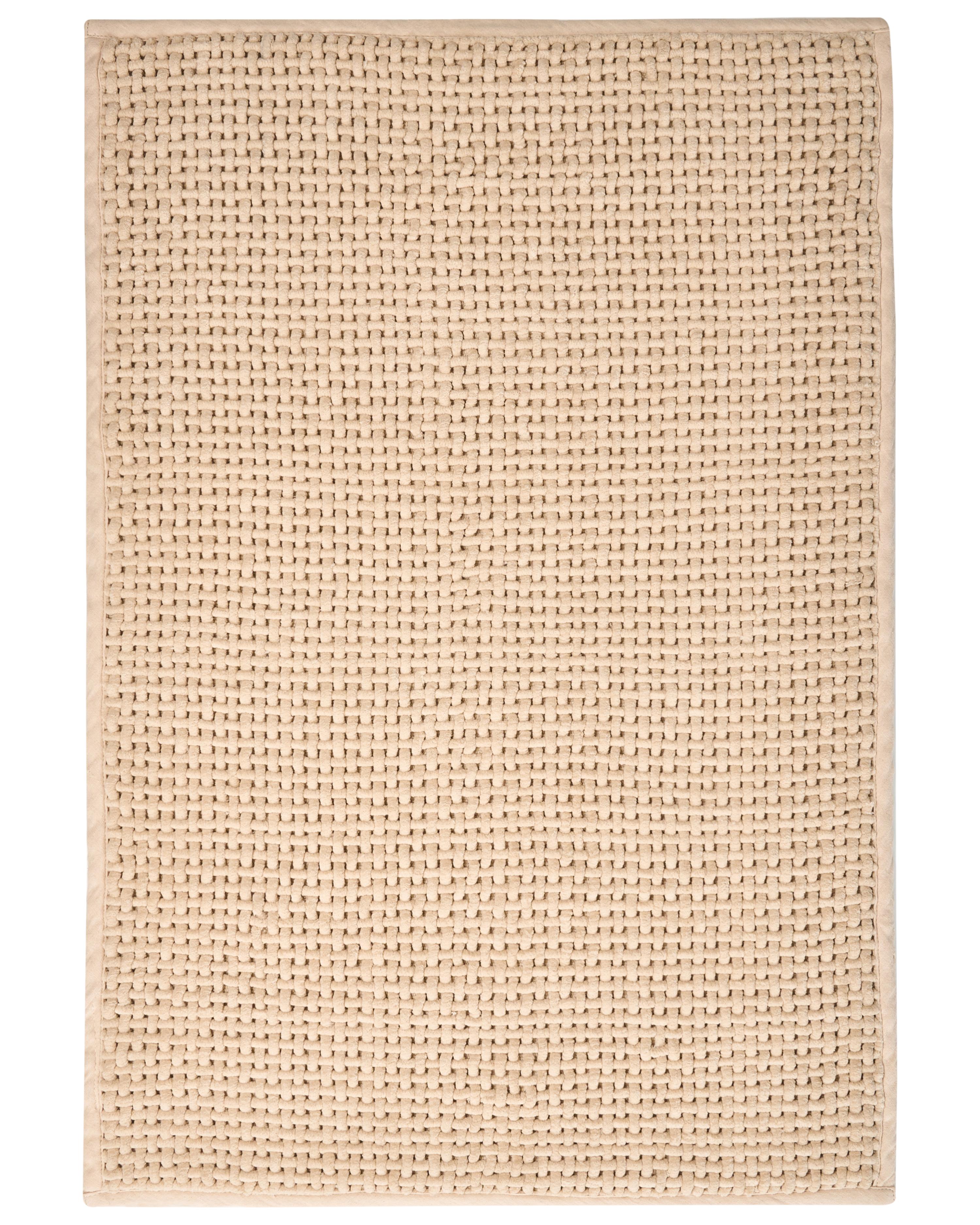 Bath Mat KARAD Beige 60 x 90 cm Cotton
