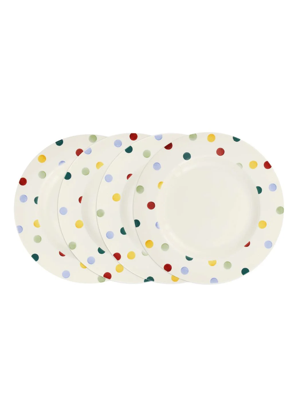 Polka Dot Large Dinner Plate, 10.5 Inch - Set of 4