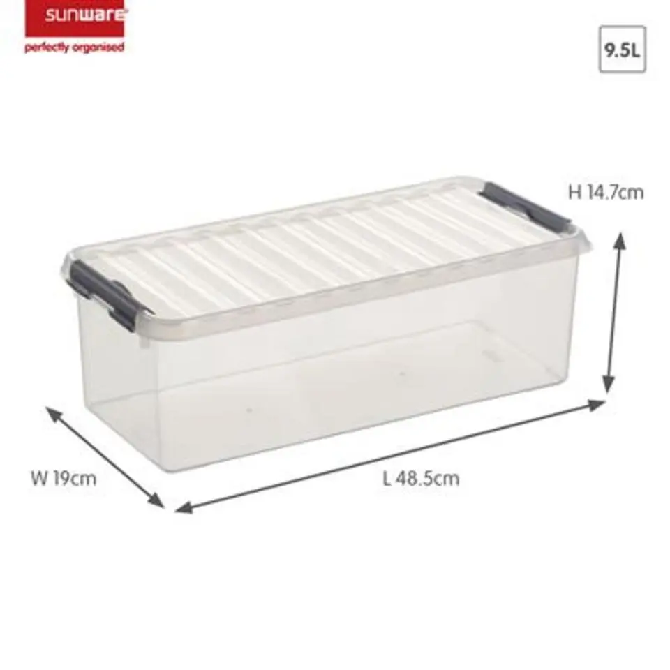 Q-line opbergbox 9,5L transparant metaal