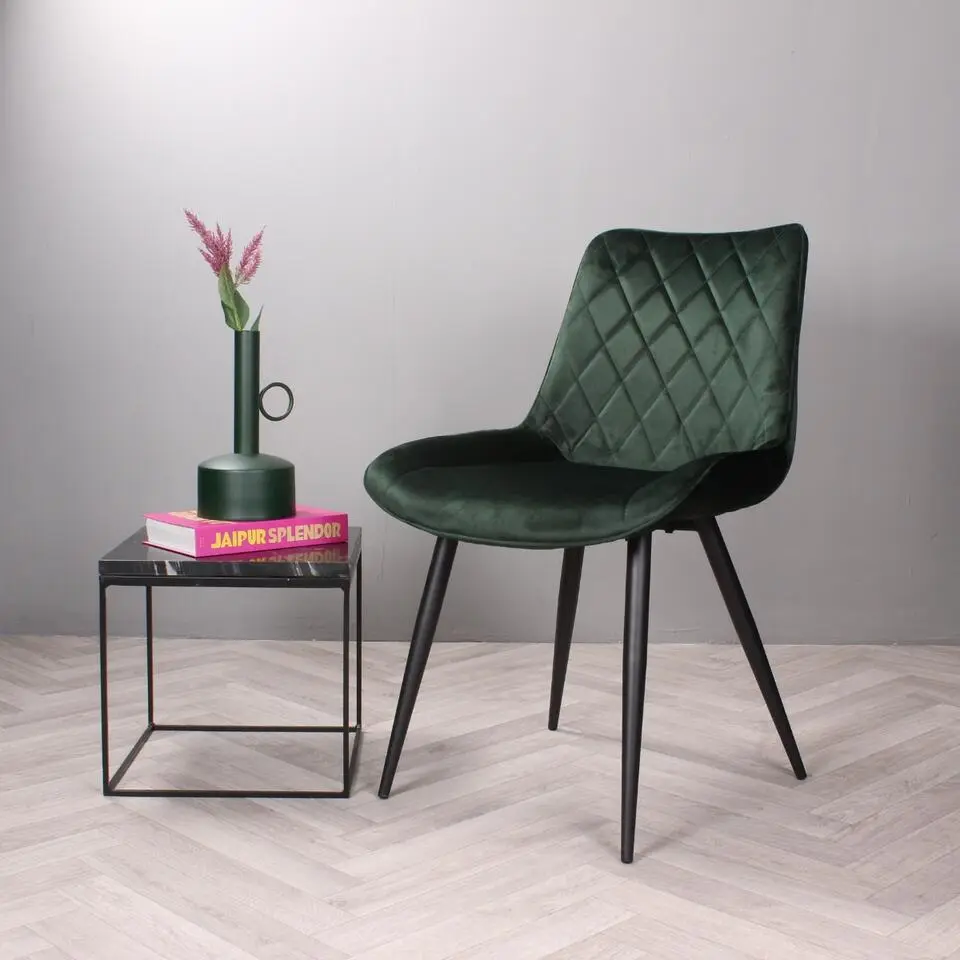 DS4U - Benito 3.0 eetkamerstoel velours - donkergroen