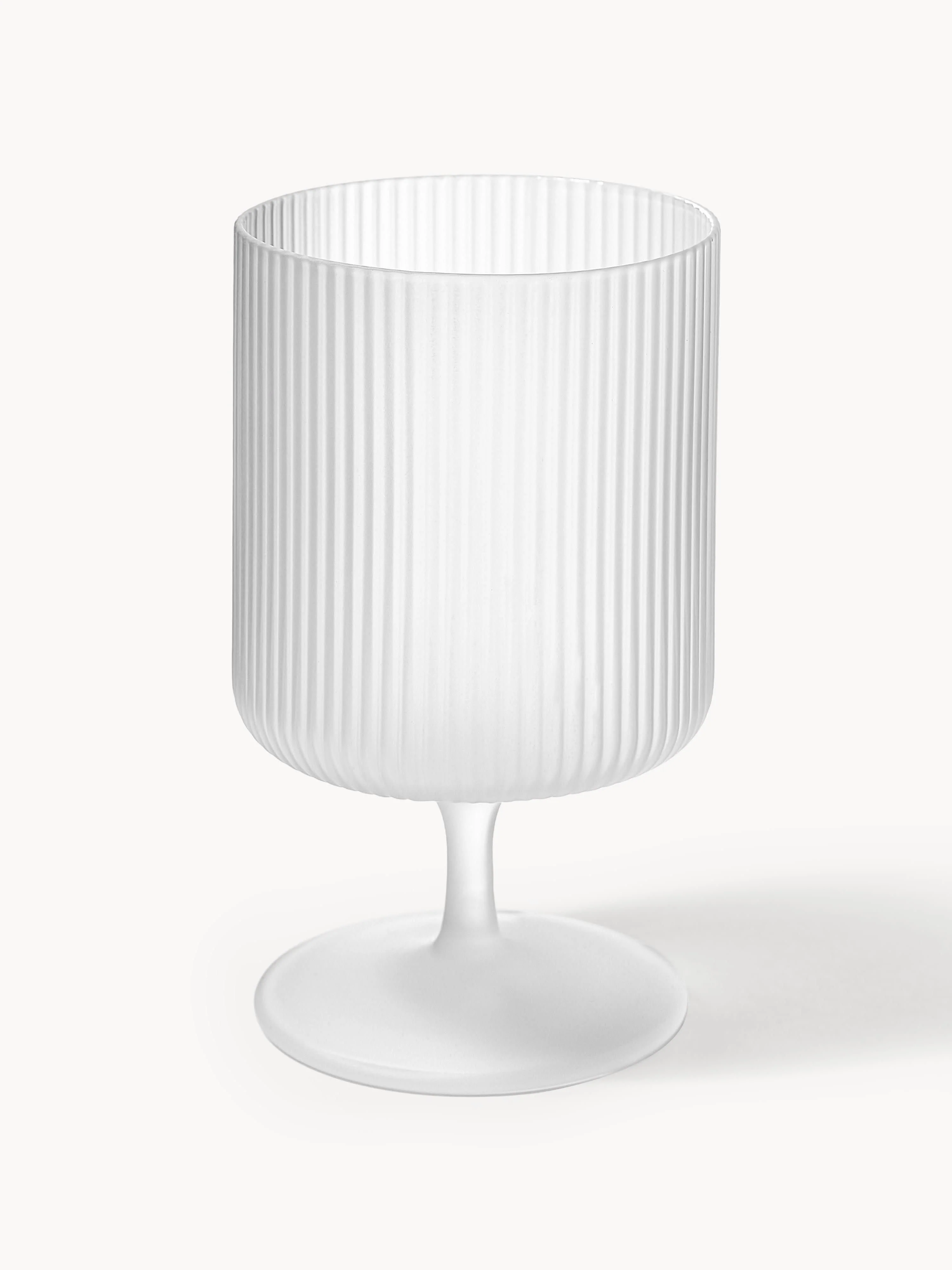 Mundgeblasene Weingläser Ripple mit Rillenrelief, 2er-Set