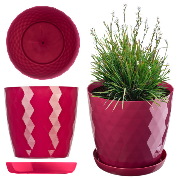 Doniczka Osłonka z Podstawką Donica 14cm 9x Kolor