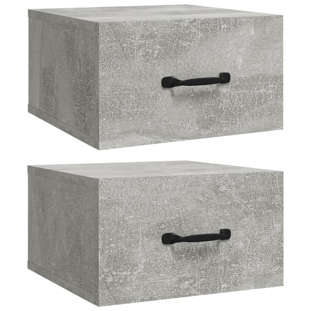 2x Szafka Nocna Stolik Komoda Szara Wisząca Do Sypialni 35x35x20 cm