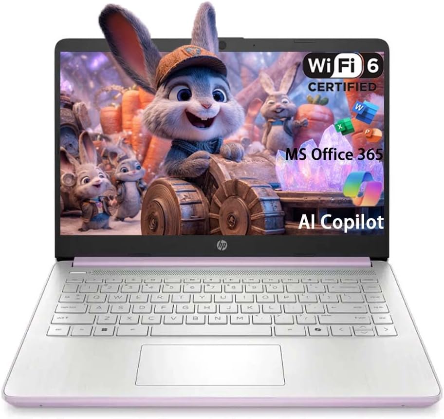 HP Stream 14 Student Business Laptop  Microsoft Office 365  Copilot AI  4GB RAM  128GB UFS  1TB Cloud Storage  Intel N150 Processor(Quad-core)  Honey Lavender  Windows 11 Home  with 5ave Kit