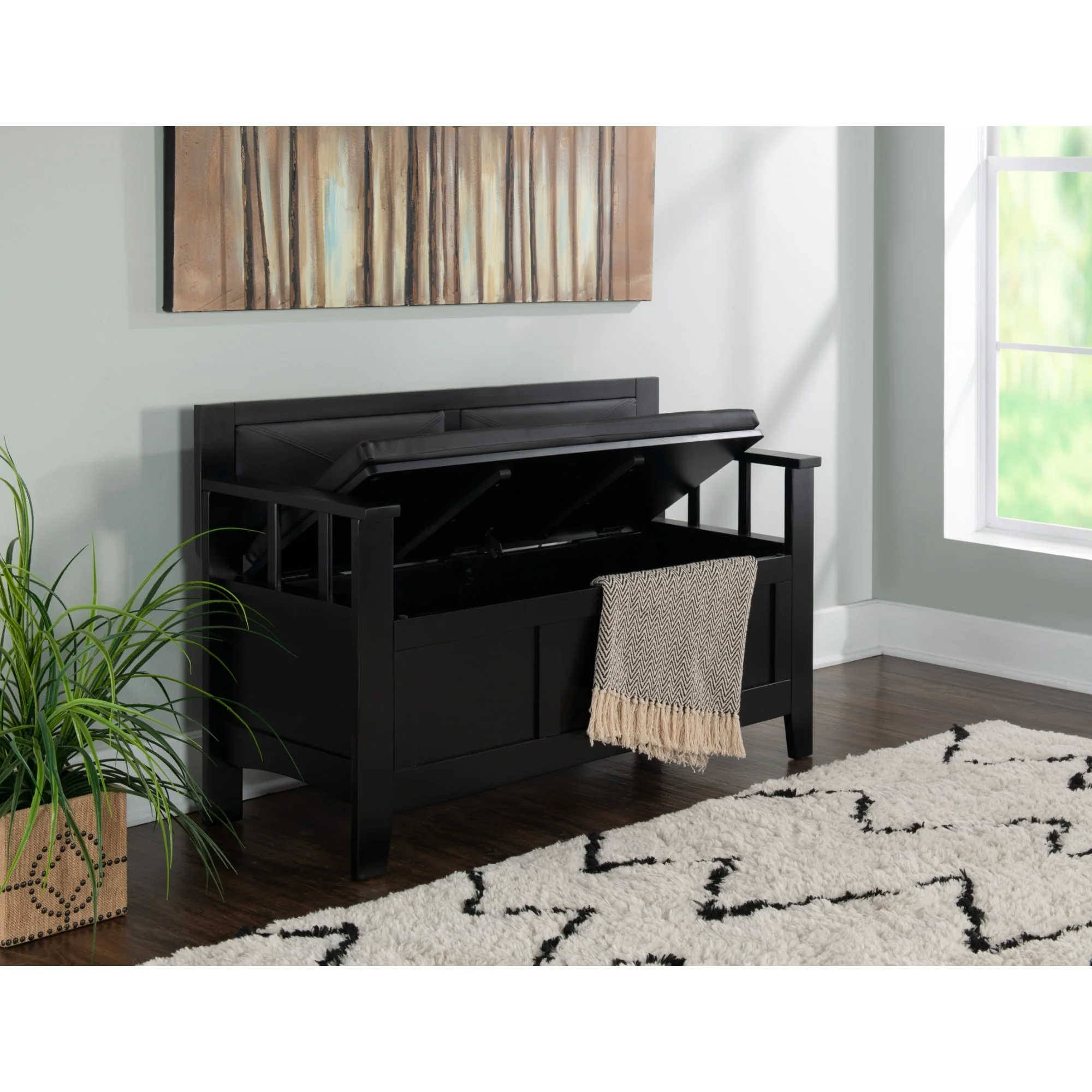 Padded Storage Bench - 44.5 - Black