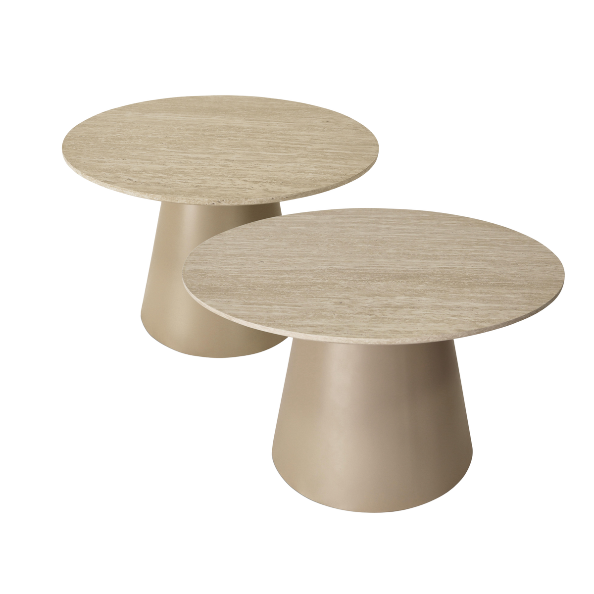 Furnhouse salontafel set Tango - Beige - Ø 60/80 cm