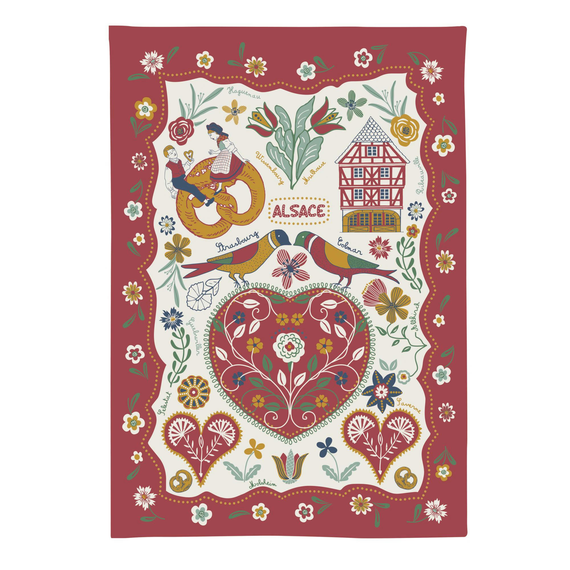 SCHORK - Torchon recyclé  en coton ecru 50 x 70