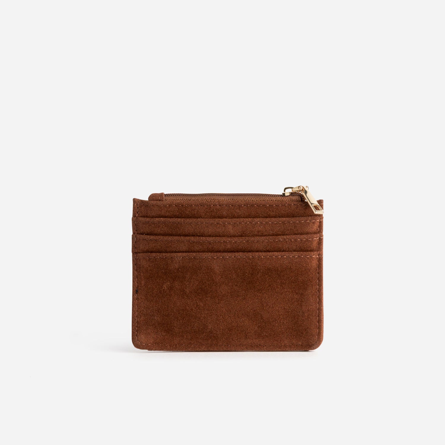 Porte-cartes cognac suédé