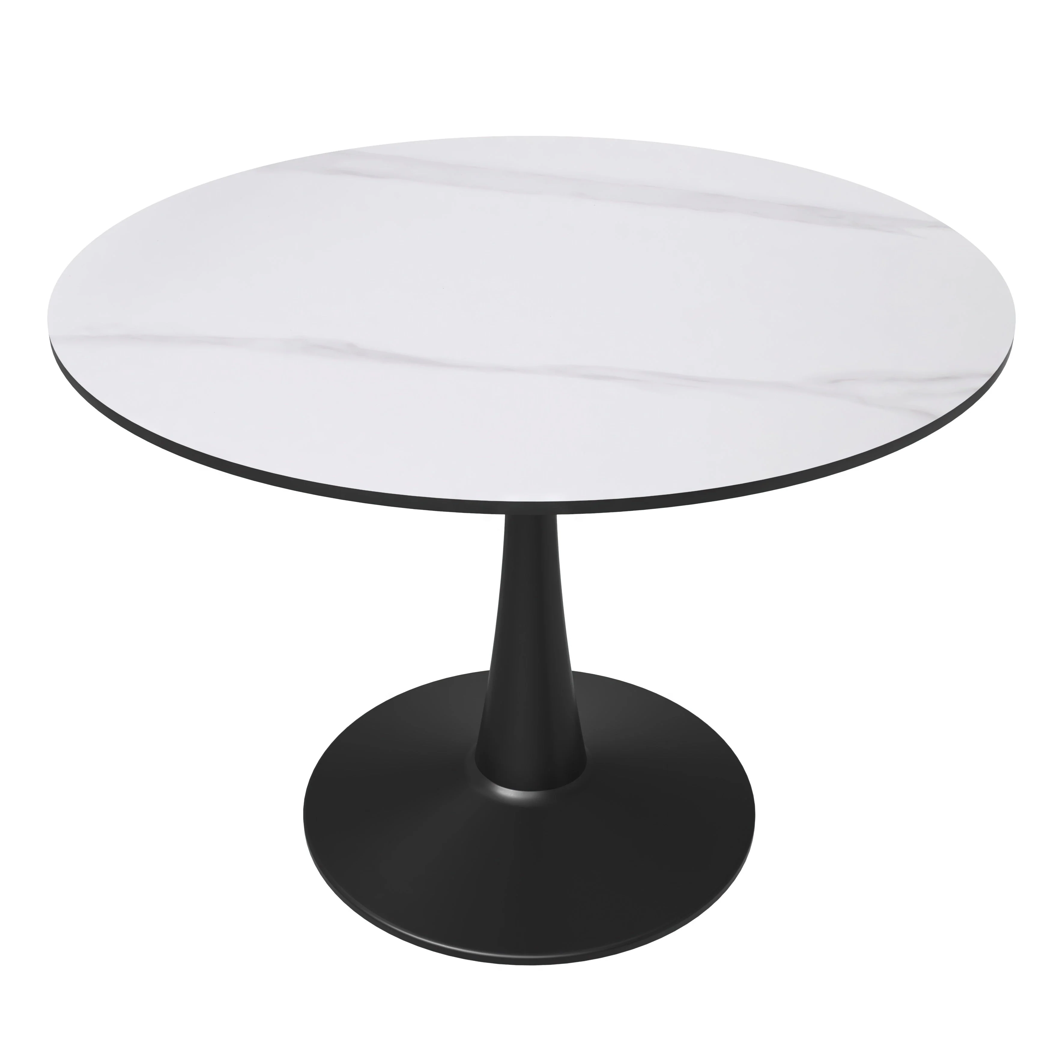LeisureMod Round Dining Table 40 Sintered Stone Tabletop