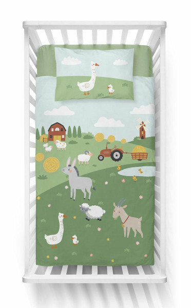 Pościel bambusowa dziecięca 100x135 błękitna kratka – 4792 A – Baby Bamboo