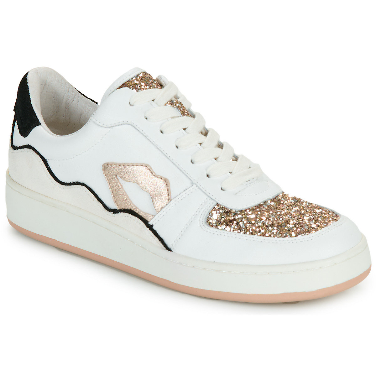 Bons baisers de Paname - LOULOU BLANC ROSE GOLD GLITTER - White / Pink / Gold