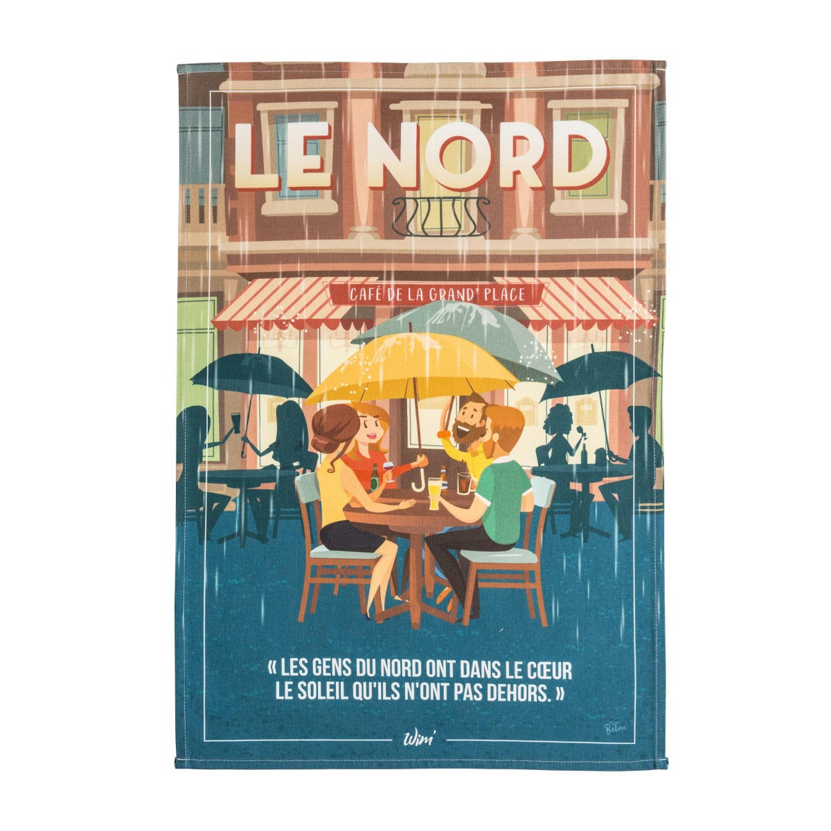 LE NORD - Torchon imprimé en coton multicolore 50x75