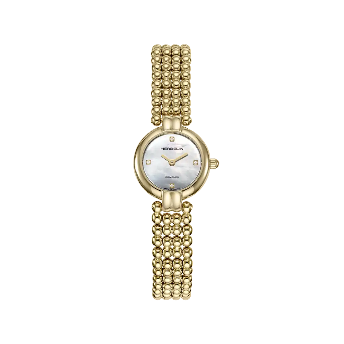 PERLES – QUARTZ – PVD OR JAUNE & DIAMANTS