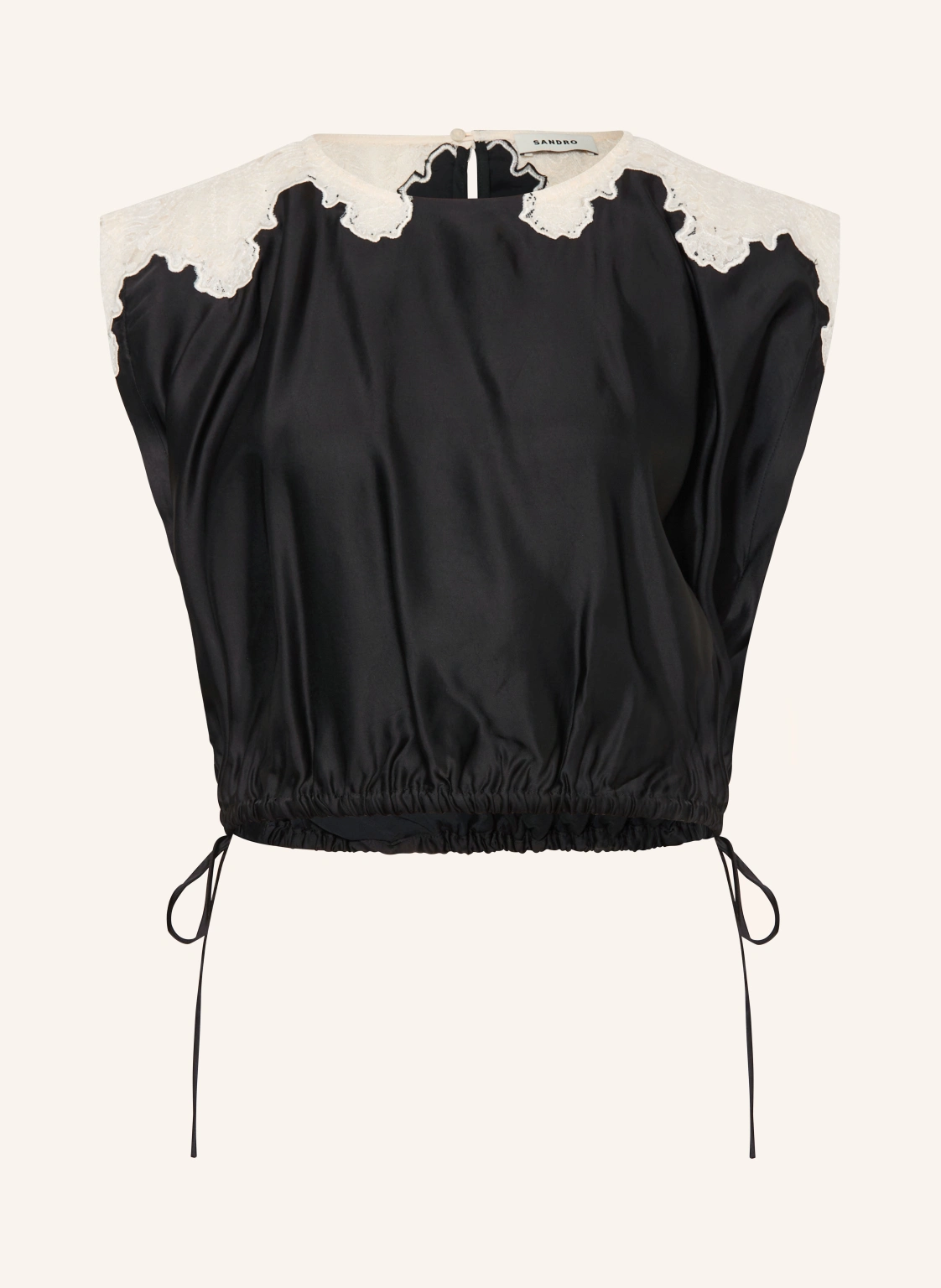 SANDRO Cropped-Blusentop aus Satin