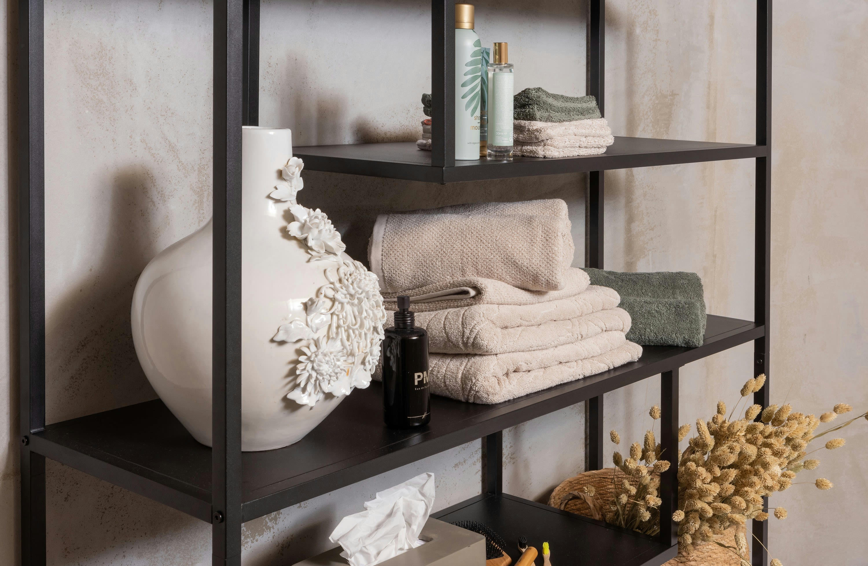 TEUN - Grand étagère en métal noir