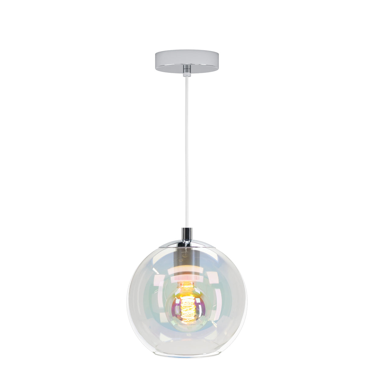 EGLO hanglamp Ariscani 2 - e27 - ø 20 cm - gekleurd glas - chroom